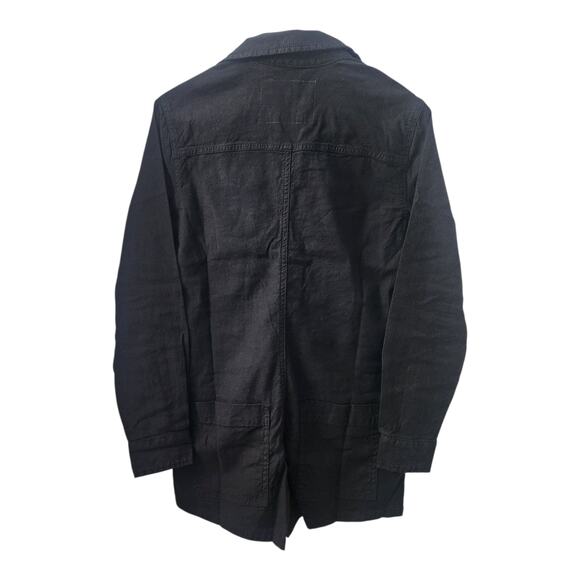 Frank & Eileen Ireland Playsuit XXS Flax Blend Black Minimalist Utility Casual - Picture 2 of 8